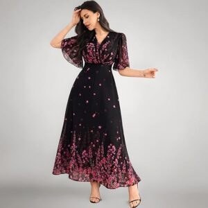 Women's Georgette Dresses Floral | Casual Summer Dress with Belt |