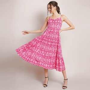 COTLAND Printed A-Line Midi Dress for Women