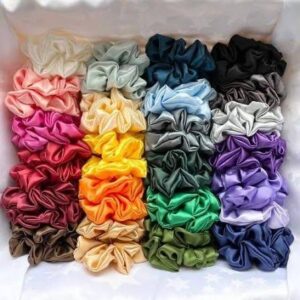 Satin Scrunchies for Women, Pack of 12